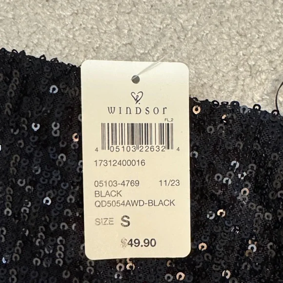 Windsor Black Sequin One-Shoulder Dress - Picture 2 of 3